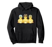 Cute Little Ducks With Camouflage Ball Caps Easter Pullover Hoodie