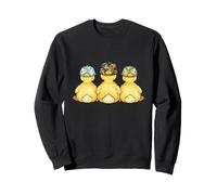 Cute Little Ducks With Camouflage Ball Caps Easter Sweatshirt