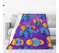 Cute Little Elephant Ultra-Soft Flannel Blanket - One Blanket for Home, Travel, and The Outdoors - 80"x60"