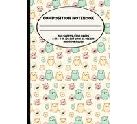 Cute Little Fluffy Monsters Composition Notebook: K-12 Blank Lines (Narrow Ruled)