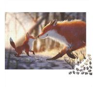 Cute Little Fox 1000 Piece Adult Jigsaw Puzzles Fox Jigsaws Challenging Game Family Challenging Educational Games Home Decoration for Home Decoration Gifts 1000pcs (75x50cm)
