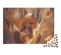Cute Little Fox 1000 Piece Adult Jigsaw Puzzles Fox Jigsaws Challenging Game Family Challenging Educational Challenge Home Decoration for Adults And Kids Age 12 Years Up 1000pcs (75x50cm)