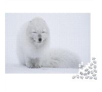 Cute Little Fox 1000 Pieces Adult Jigsaw Puzzles Fox Festive Gifts Family Challenging Educational Games Home Decoration for Home Decoration Gifts 1000pcs (75x50cm)