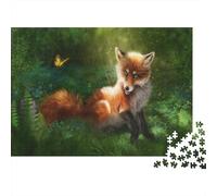 Cute Little Fox 1000 Pieces Adult Jigsaw Puzzles Fox Festive Gifts Family Challenging Educational Games Home Decoration for Home Decoration Gifts 1000pcs (75x50cm)
