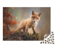 Cute Little Fox 1000 Pieces Adult Jigsaw Puzzles Fox Festive Gifts Family Challenging Educational Games Home Decoration for Adults And Kids Age 12 Years Up 1000pcs (75x50cm)