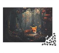 Cute Little Fox 1000 Pieces Jigsaw Puzzles for Adults Fox Festive Gifts Family Challenging Educational Challenge Home Decoration for Adults Gifts Ideas 1000pcs (75x50cm)
