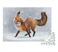 Cute Little Fox 1000 Pieces Jigsaw Puzzles for Adults Fox Jigsaws Challenging Game Family Challenging Educational Challenge Home Decoration for Adults Gifts Ideas 1000pcs (75x50cm)