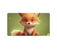 Cute Little Fox Desk Mat with Stitched Edges, Rubber Mouse Mat for Keyboard Mats Non-Slip Waterproof Desk Pad Office Supplies Large Gaming Mouse Pad for Home Work