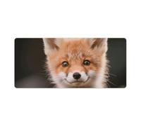 Cute Little Fox Desk Mat with Stitched Edges, Rubber Mouse Mat for Keyboard Mats Non-Slip Waterproof Desk Pad Office Supplies Large Gaming Mouse Pad for Home Work