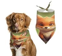 Cute Little Fox Dog Bandana Adjustable Pet Scarf Soft Washable Polyester Triangle Bib Lightweight Breathable Pet Bib for Dogs Cats Puppies Suitable for Holiday Birthday
