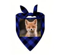 Cute Little Fox Dog Bandana Plaid Triangle Pets Scarf | Funny Dog Neckwear Washable Triangle Bibs Kerchief Pet Costume Accessories for Small Medium Large Dogs Cats Birthday Gift