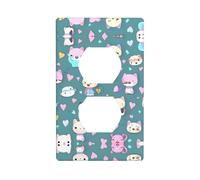 Cute Little Fox Duplex Receptacle Outlet Wall Plate, Standard Size 1-Gang, Polycarbonate Thermoplastic.