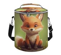 Cute Little Fox Lunch Bag 15L, Insulated Picnic Basket with Leakproof Design - Large Cooler Tote for Camping, Beach, Hiking & Groceries
