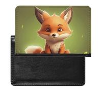 Cute Little Fox Passport Holder Premium PU Leather Passport Cover Portable Travel Passport Protector Case Unisex Travel Essentials Document Organizer for Vacation Business Trips