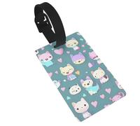 Cute Little Fox PVC Luggage Tag for Suitcases, Durable Travel ID Label with Name Card Removable Strap for Bags, 1 Pack