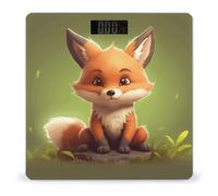 Cute Little Fox Scale for Body Weight LED Display Sturdy Tempered Glass Digital Bathroom Scale Anti-Slip Highly Accurate Digital Weighing Machine for People 400lb Capacity