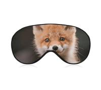 Cute Little Fox Sleep Mask for Women Men, Breathable Soft Sleeping Mask Adjustable Eye Cover Light Blocking Eye Masks for Travel, Home, Office, Nap, Flights