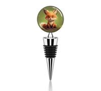 Cute Little Fox Wine Stopper Zinc Alloy Beverage Bottle Stopper Reusable Leak Proof Wine Cork Cute Champagne Saver Decorative Bottle Sealer Plug Gift for Men Women
