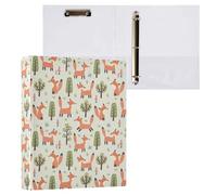 Cute Little Foxes Trees 3 D-Ring Binder A4 1 Pack with 200 Sheet for Kids School Supplies Women Men Office