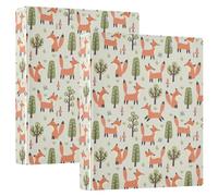 Cute Little Foxes Trees 3 D-Ring Binder A4 2 Pack with 200 Sheet for Kids School Supplies Women Men Office