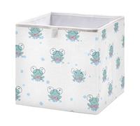 Cute Little Frog Cube Storage Boxes 28x28x28 cm Square Bins Collapsible Cube Box Organiser for Organising Clothes