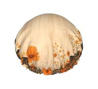 Cute Little Ghost In The Flower Field At Night Bath Cap