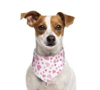 Cute Little Hearts,Dog Bandanas Cotton Pet Scarf Adjustable Bibs for Pet,S