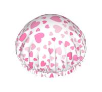 Cute Little Hearts,Shower Cap Nightcap Double Layer Waterproof Elastic Bath Cap Reusable Hair Cap