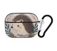 Cute Little Hedgehog AirPods Pro Case Cover with Keychain Ring PC Hard Shell Protective Case for AirPods Pro 2nd for Women Men Generation Easy Open Full Drop Protection Cover Black-Style