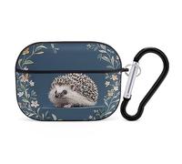 Cute Little Hedgehog AirPods Pro Case Cover with Keychain Ring PC Hard Shell Protective Case for AirPods Pro 2nd for Women Men Generation Easy Open Full Drop Protection Cover Black-Style