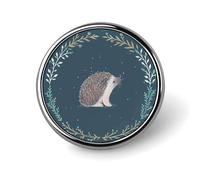 Cute Little Hedgehog Badge,Comfort Light in Weight Round Emblem Cute Funny Decor Brooch Smooth Does Not Fade Badges for Hats Jackets Coat Shirt