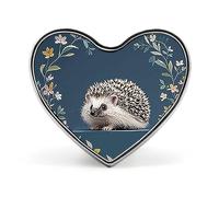 Cute Little Hedgehog Button Pin Heart Shape Alloy Lapel Pins Badges Novelty Funny Enamel Pins Personalized Pinback Button Badges Cute Heart Brooche for Jackets Bags