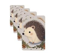 Cute Little Hedgehog Car Air Fresheners Cards 4 Pcs Hanging Fragrance Scented Cards Long-Lasting Car Aromatherapy Tablets for Wardrobe Bathroom Car Interior Mirror Pendant Gifts