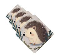 Cute Little Hedgehog Car Air Fresheners Cards 4 Pcs Hanging Fragrance Scented Cards Long-Lasting Car Aromatherapy Tablets for Wardrobe Bathroom Car Interior Mirror Pendant Gifts