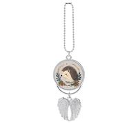 Cute Little Hedgehog Car Hanging Ornament Rear View Mirror Pendant Lucky Presents Hanging Ornament Funny Car Pendant for Office Auto Home Decoration Silver-style