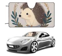Cute Little Hedgehog Car Windshield Sun Shade Keep Car Interior Cool 51"x28" Folding Front Window Sun Shade, Heat Shield for SUV, Truck, Blocks UV