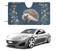 Cute Little Hedgehog Car Windshield Sun Shade Keep Car Interior Cool 51"x28" Folding Front Window Sun Shade, Heat Shield for SUV, Truck, Blocks UV