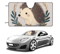 Cute Little Hedgehog Car Windshield Sun Shade Keep Car Interior Cool 55"x30" Folding Front Window Sun Shade, Heat Shield for SUV, Truck, Blocks UV