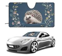 Cute Little Hedgehog Car Windshield Sun Shade Keep Car Interior Cool 55"x30" Folding Front Window Sun Shade, Heat Shield for SUV, Truck, Blocks UV