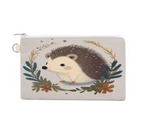 Cute Little Hedgehog Coin Purse Mini Change Wallet Portable Change Purse Cute Canvas Coin Wallet Bag with Zipper for Men & Women