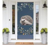 Cute Little Hedgehog Door Banners for Front Doors, Spring Summer Decorative Door Cover Welcome Porch Banner Decoration Hanging Wall Background for Party Supplies Indoor Outdoor Home Decor