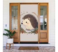 Cute Little Hedgehog Door Cover Decorations, Welcome Door Banner Backdrop Seasonal Spring Summer Porch Banner Sign Photo Background for Indoor Outdoor Party Decor 72.8 x 35.4 Inch
