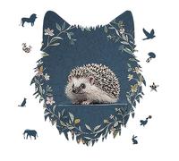 Cute Little Hedgehog Jigsaw Puzzle 175PCS Wolf Head Design Puzzle Wooden Jigsaw Puzzles for Adults Families