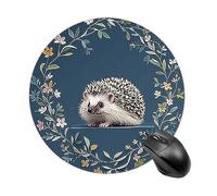 Cute Little Hedgehog Mouse Pad Round Laptop Mouse Mat Cute Computer Mousepad Keyboard Pad Non-Slip Desk Pads for Gaming Office Work Home