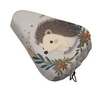Cute Little Hedgehog Padded Bike Seat Cushion with Drawstring Soft Comfort Waterproof Bicycle Seat Cover, Wide Saddle Protection Covers Protector for Men Women for Exercise Mountain Road Bikes