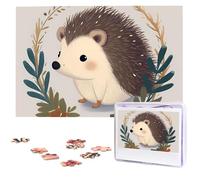 Cute Little Hedgehog Puzzles for Adults 1000 Pieces, Wooden Puzzle Personalized Jigsaw Puzzles from Photos, Challenging Puzzle Art Painting Home Decor Birthday Party Gift (29.5" x 19.7")
