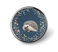 Cute Little Hedgehog Round Brooch Pin Aluminum Alloy Badge Pin Personalized Lapel Pin with Smooth Edges Fashion Accessories for Shirts Jackets