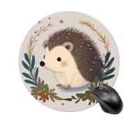 Cute Little Hedgehog Round Mouse Pad Smooth Glide Gaming Mousepad Extra Density Portable Comfortable Mouse Mat for Desk, Home, Office 7.8x7.8 Inches