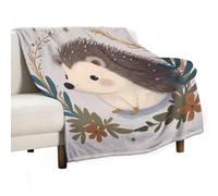 Cute Little Hedgehog Throw Blanket Super Lightweight Breathable Blanket Soft Cozy Flannel Throw Blankets for Couch, Sofa, Chair, Bed, Camping, Picnic, Travel Bed Blankets All Season Use 50"x60"