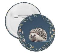 Cute Little Hedgehog Tinplate Badge Personalized Round Brooch Large Craft Button Suitable for Teachers, Nurses, Doctors, Staff, Party Gift Accessories, style, 12 Pieces
